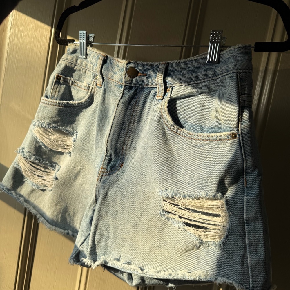Billabong Light Blue Distressed Jean Shorts